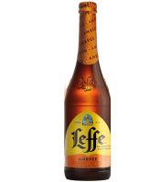 Une bière ambrée leffe