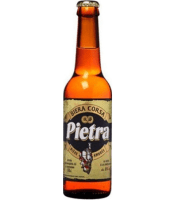Une bouteille de bière Pietra Ambrée
