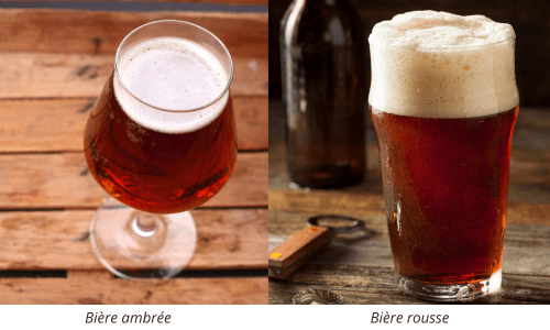 Une bière rousse et une bière ambrée